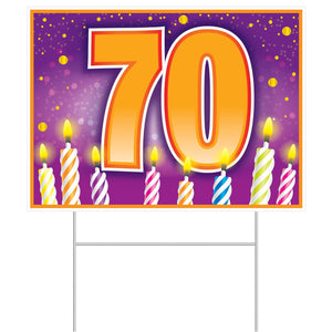 Plastic 70th Birthday Party Yard Sign - Bulk 6 Pack