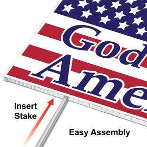 Bulk Plastic God Bless America Yard Sign (Case of 6) by Beistle