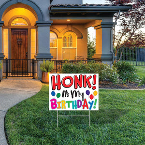 Bulk Plastic Honk! It's My Birthday Yard Sign (Case of 6) by Beistle