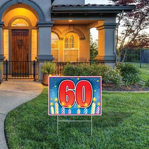 Bulk Plastic 60 Birthday Yard Sign (Case of 6) by Beistle