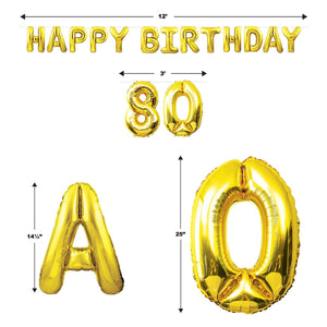 Bulk Happy Birthday  80  Balloon Streamer (Case of 6) by Beistle