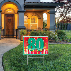 Bulk Plastic 80 Birthday Yard Sign (Case of 6) by Beistle