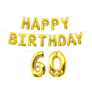 Happy Birthday Party 60th Balloon Streamer - Bulk 6 Pack