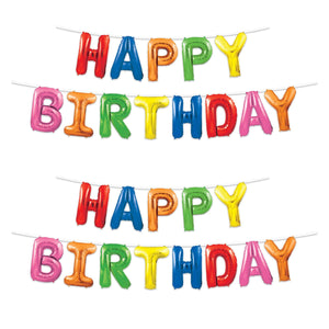 Bulk Happy Birthday Balloon Streamer - Multi-Color (Case of 6) by Beistle