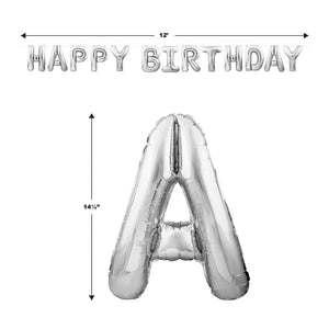 Bulk Happy Birthday Balloon Streamer -  Silver (Case of 6) by Beistle