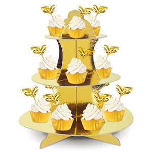 Bulk Metallic Cupcake Liners & Picks - Gold (Case of 144) by Beistle