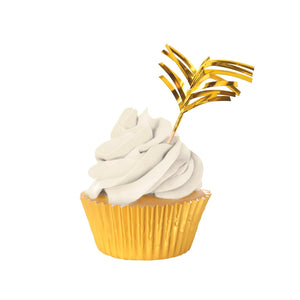 Bulk Metallic Cupcake Liners & Picks - Gold (Case of 144) by Beistle