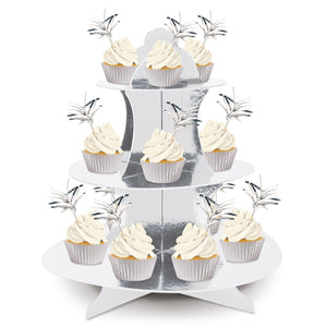 Bulk Metallic Cupcake Liners & Picks - Silver (Case of 144) by Beistle