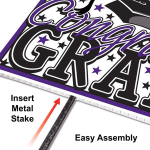 Beistle Bulk Purple Plastic Congrats Grad Yard Sign - 6 Pack