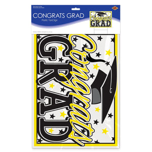 Bulk Plastic Congrats Grad Yard Sign (Case of 6) by Beistle