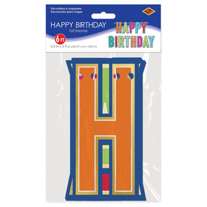 Bulk Foil Happy Birthday Streamer (Case of 12) by Beistle