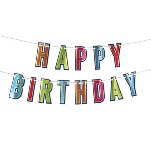 Foil Happy Birthday Party Streamer - Bulk 12 Pack