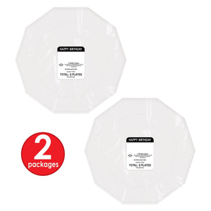 Bulk Happy Birthday Decagon Plates (Case of 96) by Beistle