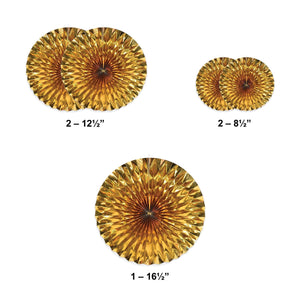 Bulk Metallic Fans - Gold (Case of 30) by Beistle