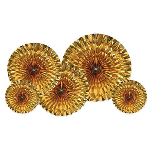 Metallic Party Fans - Gold - Bulk 30 Pack