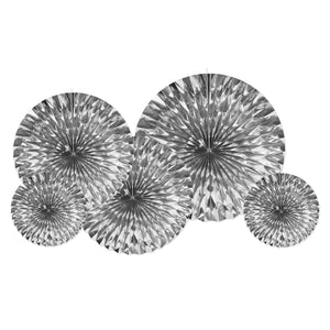 Metallic Party Fans - Silver - Bulk 30 Pack