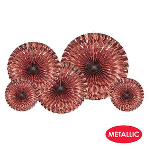 Bulk Metallic Fans - Rose Gold (Case of 30) by Beistle