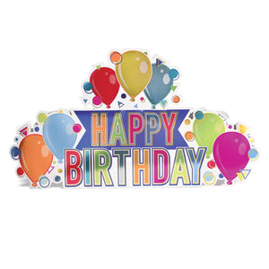 3-D Foil Happy Birthday Party Centerpiece - Bulk 12 Pack