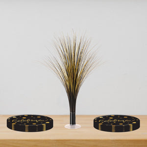 Bulk Metallic Spray Centerpiece - black & gold (Case of 6) by Beistle