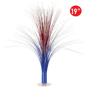 Bulk Metallic Spray Centerpiece - red, silver, blue (Case of 6) by Beistle