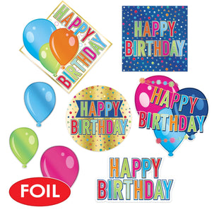 Bulk Foil Happy Birthday Cutouts (Case of 96) by Beistle