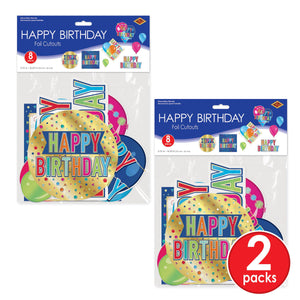 Bulk Foil Happy Birthday Cutouts (Case of 96) by Beistle