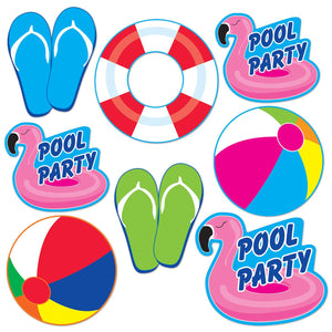 Pool Party Cutouts - Bulk 96 Pack