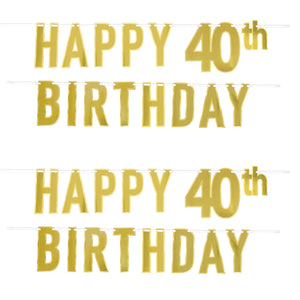 Bulk Foil Happy  40th  Birthday Streamer (Case of 12) by Beistle