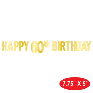 Bulk Foil Happy  60th  Birthday Streamer (Case of 12) by Beistle