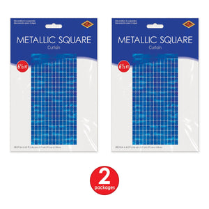 Bulk Blue Metallic Square Curtain (6 Pkgs Per Case) by Beistle