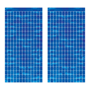 Bulk Blue Metallic Square Curtain (6 Pkgs Per Case) by Beistle