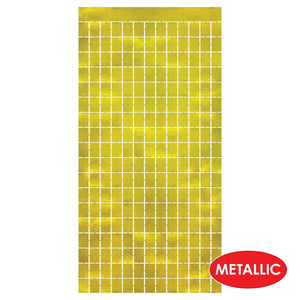 Bulk Metallic Square Curtain - Gold (Case of 6) by Beistle