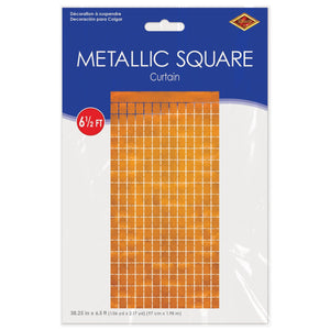 Bulk Orange Metallic Square Curtain (6 Pkgs Per Case) by Beistle