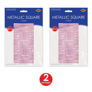 Bulk Pink Metallic Square Curtain (6 Pkgs Per Case) by Beistle