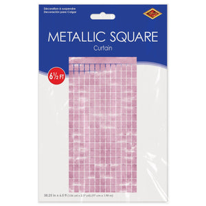 Bulk Pink Metallic Square Curtain (6 Pkgs Per Case) by Beistle