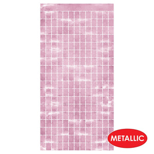 Bulk Pink Metallic Square Curtain (6 Pkgs Per Case) by Beistle