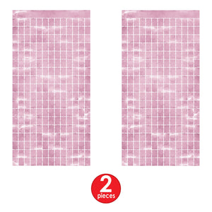 Bulk Pink Metallic Square Curtain (6 Pkgs Per Case) by Beistle