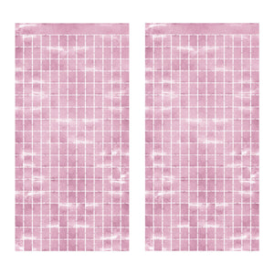 Bulk Pink Metallic Square Curtain (6 Pkgs Per Case) by Beistle