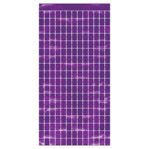 Purple Metallic Party Square Curtain - Bulk 6 Pack