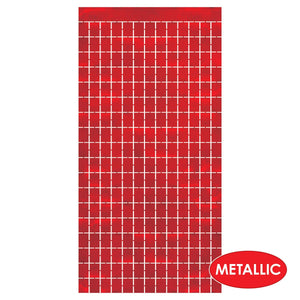 Bulk Red Metallic Square Curtain (6 Pkgs Per Case) by Beistle