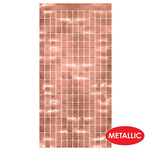 Bulk Metallic Square Curtain - Rose Gold (Case of 6) by Beistle