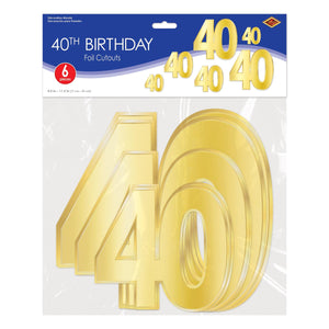 Bulk Foil  40  Birthday Cutouts (Case of 72) by Beistle