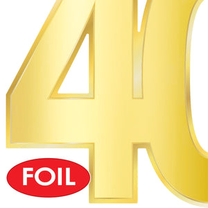 Bulk Foil  40  Birthday Cutouts (Case of 72) by Beistle