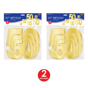 Bulk Foil  50  Birthday Cutouts (Case of 72) by Beistle