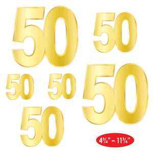 Bulk Foil  50  Birthday Cutouts (Case of 72) by Beistle