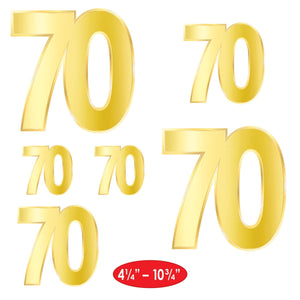 Bulk Foil  70  Birthday Cutouts (Case of 72) by Beistle