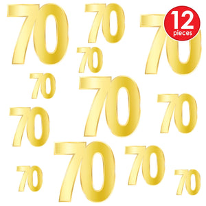 Bulk Foil  70  Birthday Cutouts (Case of 72) by Beistle