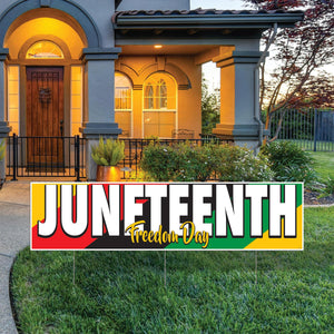 Bulk Plastic Jumbo Juneteenth Yard Sign (Case of 6) by Beistle