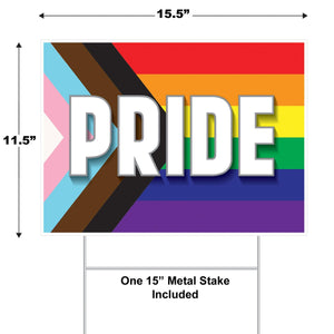 Bulk Plastic Pride Flag Yard Sign (Case of 6) by Beistle