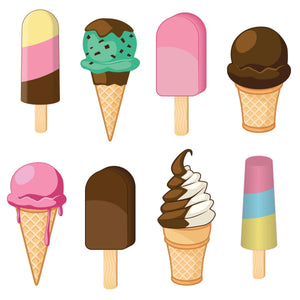 Ice Cream Party Cutouts - Bulk 96 Pack